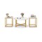 Stylish 3-Piece Coffee and Side Table Set Modern White Gold Accent Furniture for Home Decor